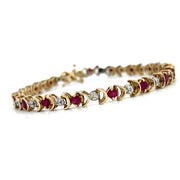 14K Yellow Gold Ruby and Diamond Bracelet - FINAL SALE